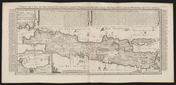 Carte de l'Ile de Java: parte Occidentale partie Orientale Dressée tout nouvellment sur les Mémoires les plaus exacts