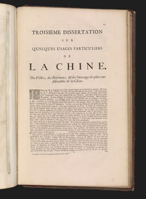 Troisieme dissertation sur quelques usgaes particuliers de la Chine.