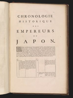 Chronologie Historique des Empereurs du Japon.