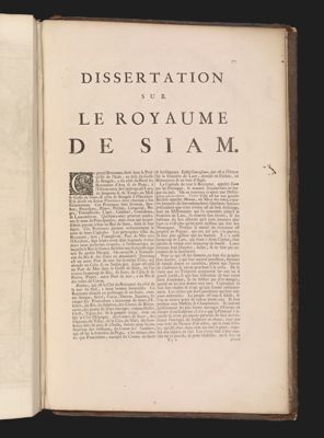 Dissertation sur le Royaume de Siam.