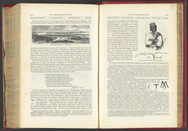 Portrait and Sign-manual of King Philip. [Metacom]