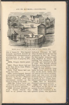 Block House and City Gate, Foot of Wall Street, 1674