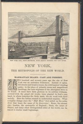 New York City, from Brooklyn, With Bridge Crossing the East River.