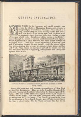 Elevated Railroad, Greenwich Street, from the Battery to Fifty-Ninth Street
