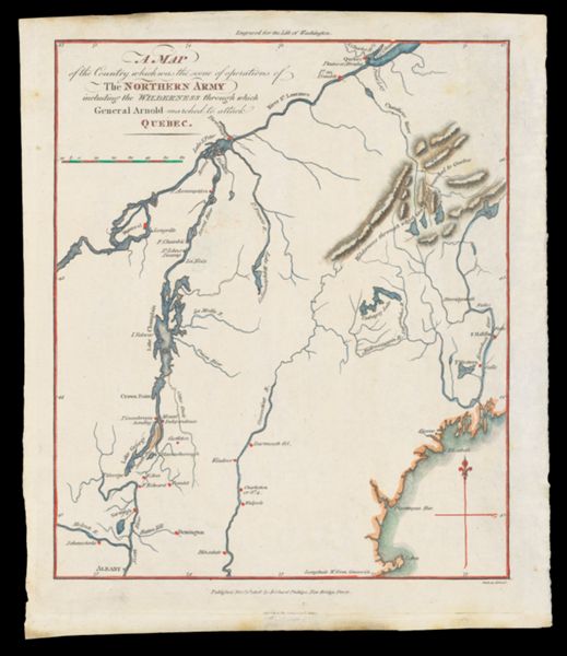 A Map of the Country which was the scene of operations of the Northern Army including the Wilderness through which General Arnold marched to attack Quebec.
