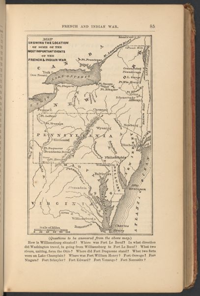 Map showing the Location of Some of the Most Important Events of the French & Indian War