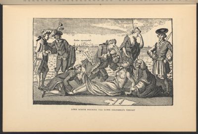 Lord North Pouring Tea Down Columbia's Throat