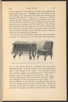 Table and Chair from Governor Hutchinson's House at Milton