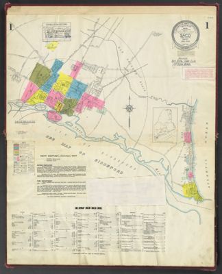 Map 1; Index [folded back to reveal original index beneath the attachment]