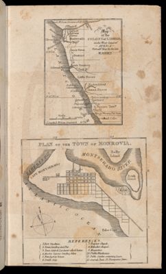 Map of the Colony of Liberia on the West Coast of Africa; Plan of the Town of Monrovia