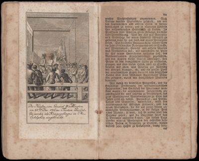 Die Hessen, vom General Washington am 25ten Dec: 1776 zu Trenton überfallen, werden als Kreigsgefangne in Philadelphia eingebracht.