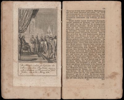 Dr Franklin erhält, als Gesandter des Americanischen FreyStaats, seine erste Audienz in Frankreich, zu Versailles. am 20ten Märtz 1778.