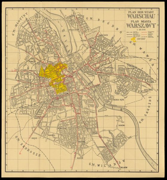 Paln der stadt Warschau - Plan miasta Warszawy