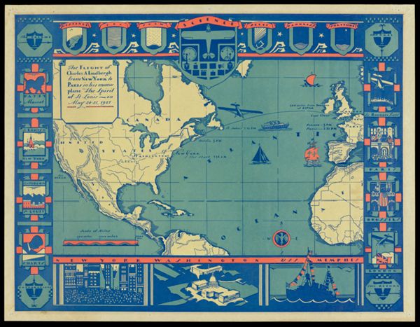 The flight of Charles A. Lindbergh from New York to Paris in his monoplane 