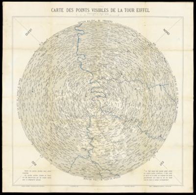 Carte des points visibles de la Tour Eiffel