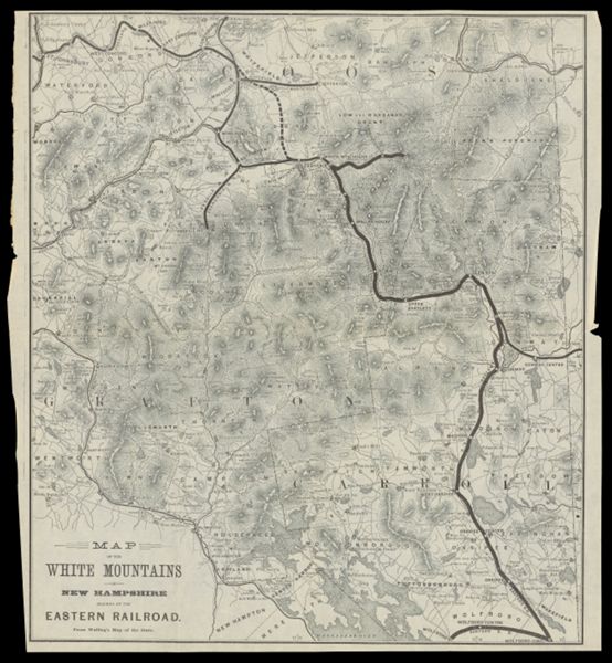 Map of the White Mountains of New Hampshire reached by the Eastern Railroad.