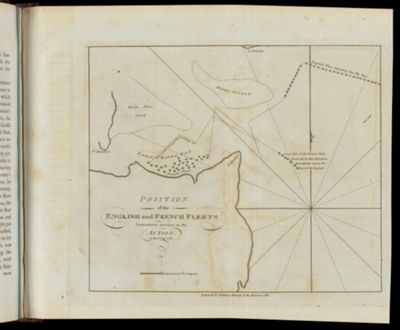 Position of the English and French Fleets Immediately previous to the Action on the 5th Sepr.1781