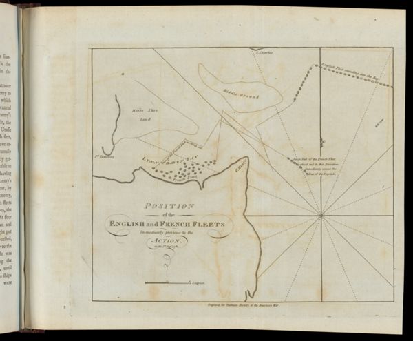 Position of the English and French Fleets Immediately previous to the Action on the 5th Sepr.1781