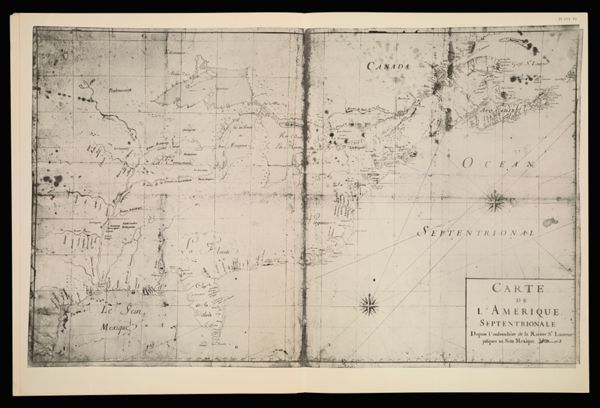 [Plate VI] Carte de l'Amerique septentrionale depuis l'embouchure de la Riviere St. Laurens jusques au Sein Mexique [1942 copy of 1674-1681 original]