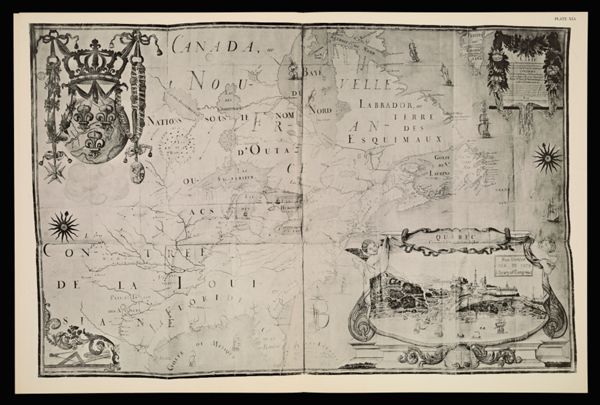 [Plate XIA] Carte de l'Amerique Septentrionale depuis le 25: jusqu'au 65 deg. de latt. & environ 140: & 235. deg. de longitude Contenant Les Pays de Canada ou Nouvelle France, la Louisiane, la Florida, Virginie, Nlle. Suede, Nle, Yorc, Nlle Angleterre, Aca- die, Isle de Terre-Neuve &c: ...En l'Annee 1688: Par Iean Baptiste Louis Franquelin Hydrographe du Roy A Quebec en Canada [1942 copy of 1688 original]