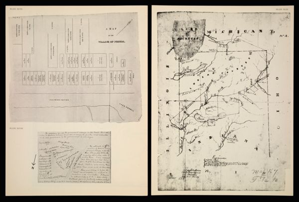 [Plate XLVII] A Map of the Village of Peoria. [1942 copy of 1820 original]