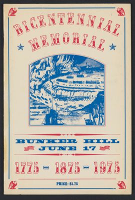 Bicentennial memorial : Bunker Hill June 17 1775-1875-1975. [Front cover]