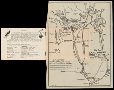 Map of Lake Parlin Hotel and Camps Showing Trips in Vicinity