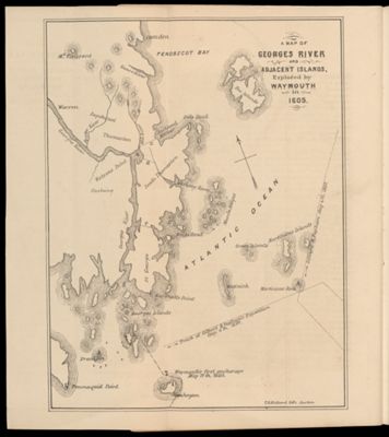 A Map of Georges River and Adjacent Islands, Explored by Waymouth in 1605