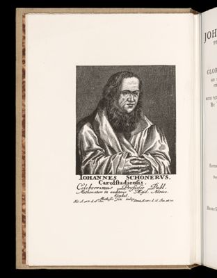 Johannes Schonerus. Carolstadiensis. Celeberrimus Professor Publ. Mathematum in auditorio Aegid. Norico. Sÿmbol.