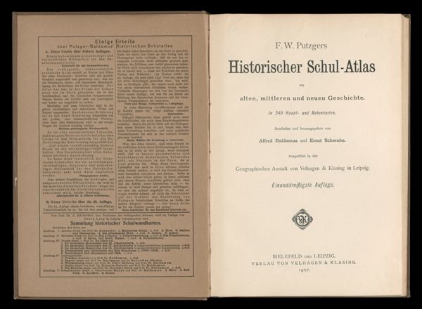 F. W. Putzgers Historischer schul-atlas zur alten, mittleren und neuen geschichte. In 238 haupt-und nebenkarten. Bearbeitet und herausgegeben von Alfred Baldamus und Ernst Schwabe .. [Title page]