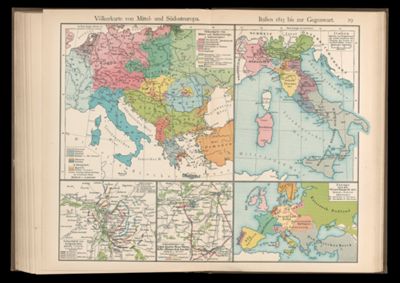 Völkerkarte von Mittel- und Südosteuropa. Italien 1815 bis zur Gegenwart.