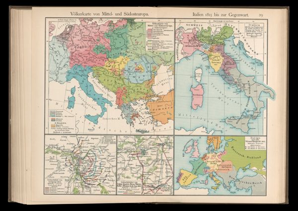 Völkerkarte von Mittel- und Südosteuropa. Italien 1815 bis zur Gegenwart.