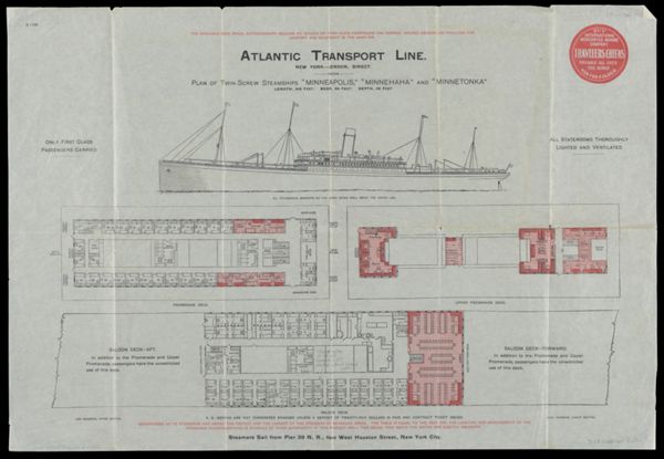 Plan of Twin-Screw Steamships Minneapolis, Minnehaha and Minnetonka