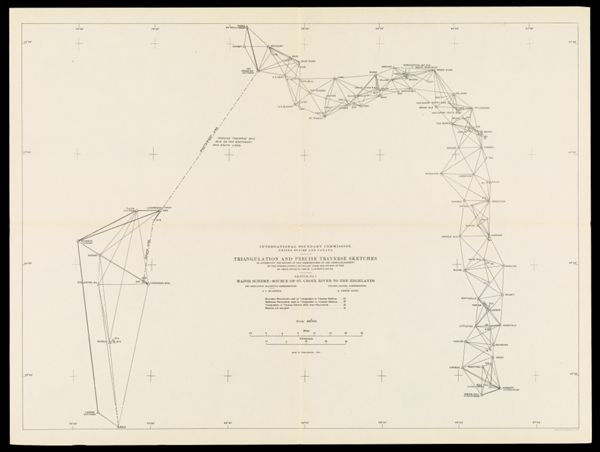 International Boundary Commission United States and Canada Triangulation and precise traverse sketches to accompany the report of the commissioners on the reestablishment of the international boundary from the source of the St. Croix River to the St. Lawrence River Sketch No. 1 Major Scheme - Source of St. Croix River to the Highlands