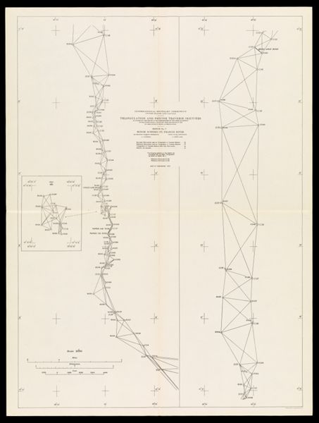 International Boundary Commission United States and Canada Triangulation and precise traverse sketches to accompany the report of the commissioners on the reestablishment of the international boundary from the source of the St. Croix River to the St. Lawrence River Sketch No. 7 Minor Scheme - St. Francis River