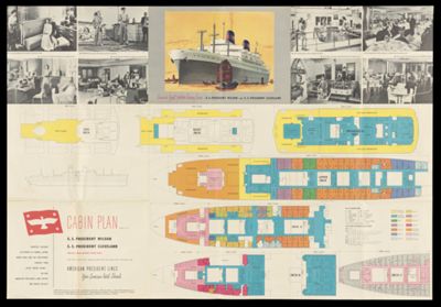Cabin Plan S.S. Presidet Wilson, S.S. President Cleveland: America's Finest Postward Luxury Liners
