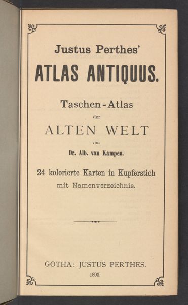 Justus Perthes' Atlas Antiquus [Title page]