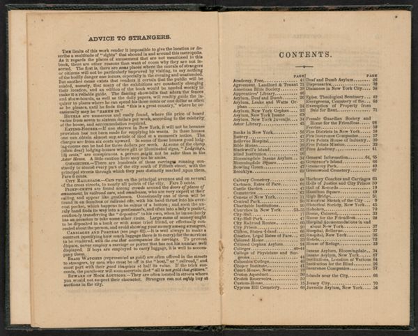 Advice to strangers. / Contents.