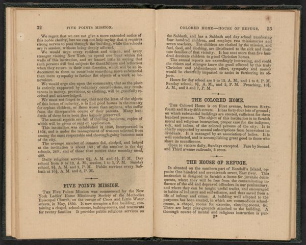 Five Points Mission. / Colored Home--House of Refuge.