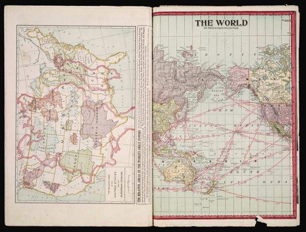 The Relative sizes of the United States and the European Powers all shown on the same scale and projection