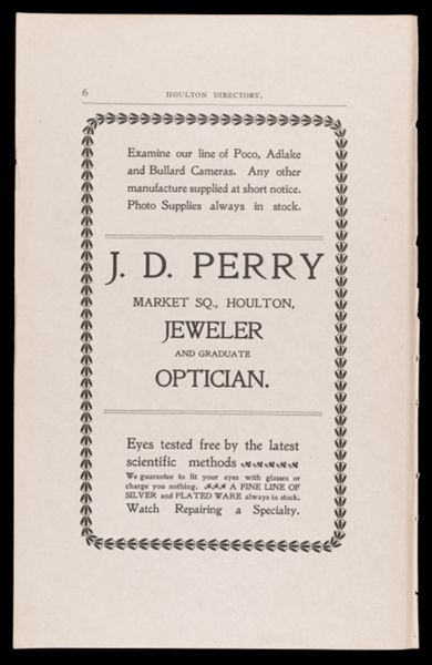 The Houlton Directory. Text (advertisement) page 7