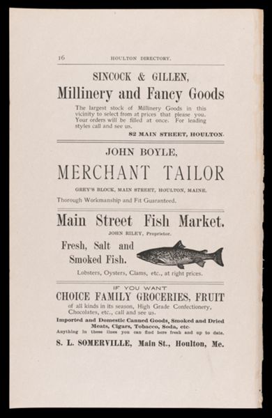 The Houlton Directory. Text (advertisement) page 11