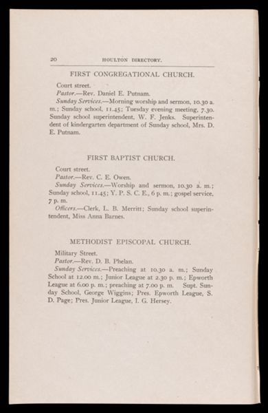 The Houlton Directory. Churches. 3
