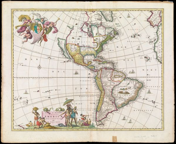 Novissima et Accuratissima Totius Americae Descriptio. per N. Visscher. Copy 1