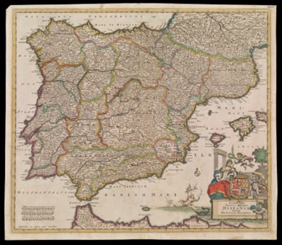 Accuratissimi Totius Regni Hispaniae Tabula per Justinum Danckerts.