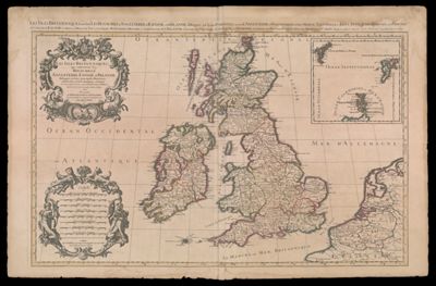 Les isles Britanniques qui continnent les Royaumes d'Angleterre, Escosse, et Irlande distingues en leur principales Provinces subdivisees en leurs Shireries ou Comtes. Tire‚ de G. Cambdene. Chr. Saxton, I. Speede, T. Pont, R. Gordon et de I. B. Boazius, Par le Sr. Sanson, Geographe Ordinaire du Roy. Presente a Monseigneur le Dauphin Par son tres humble, tres-obeisant, et tres fidele Serviteur, Alexis Hubert Jaillot