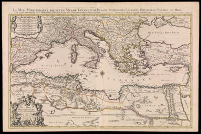 La Mer Mediterranee divisee en ses Principales Parties, ou Mers Par le Sr. Sanson, Geographe Ordinaire du Roy