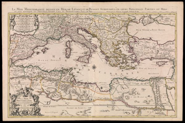 La Mer Mediterranee divisee en ses Principales Parties, ou Mers Par le Sr. Sanson, Geographe Ordinaire du Roy