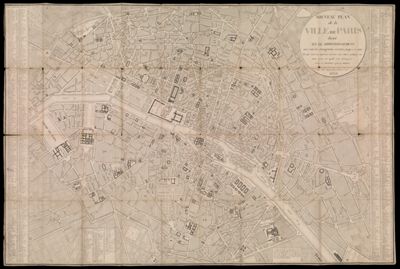 Nouveau plan de la ville de Paris, divisé en 12 arrondissemens, avec tous les changemens exécutés jusqu'à ce jour... pour servir de guide aux étrangers