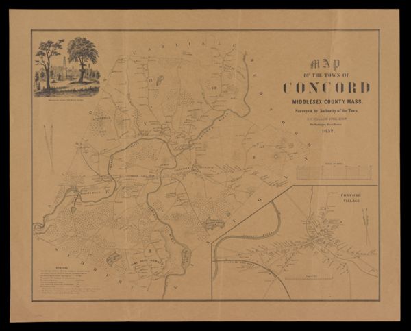 Map of the Town of Concord, Middlesex County Mass. Surveyed by Authority of the Town